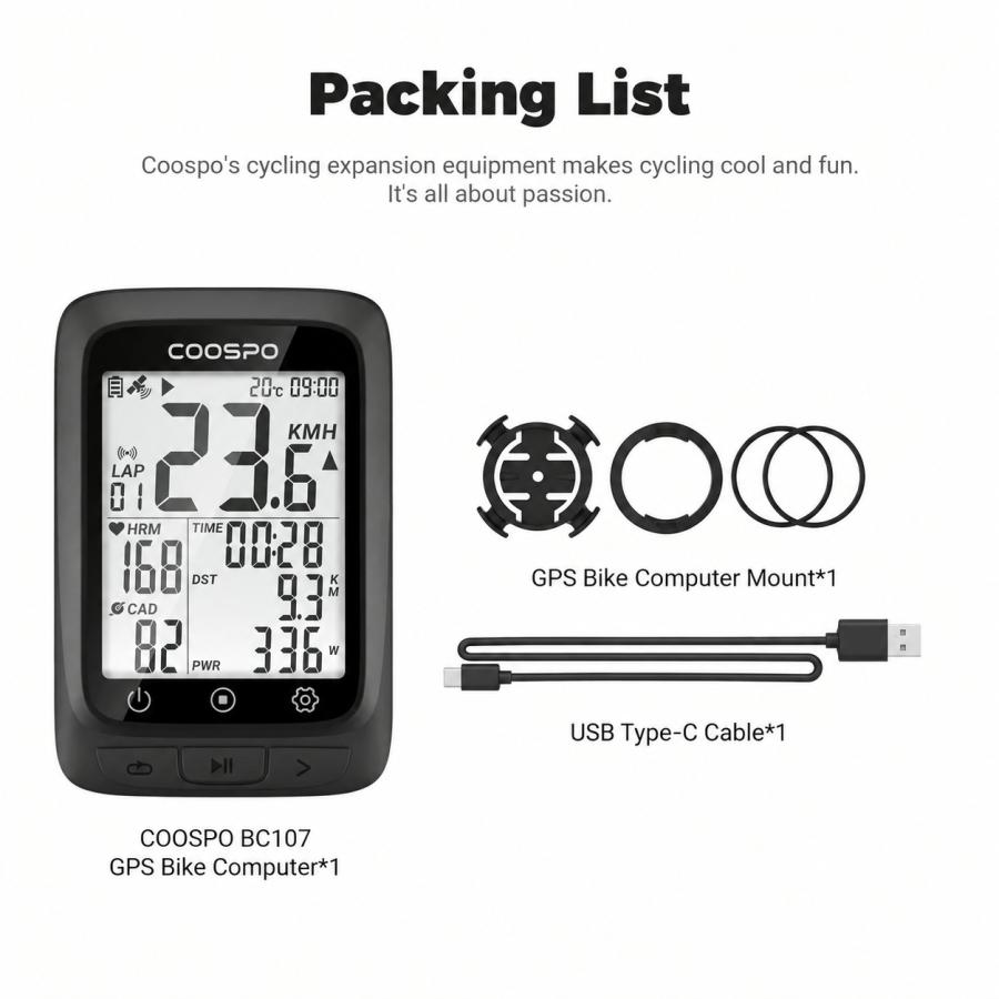 COOSPO BC107 GPS サイクルコンピューター クースポ バイク