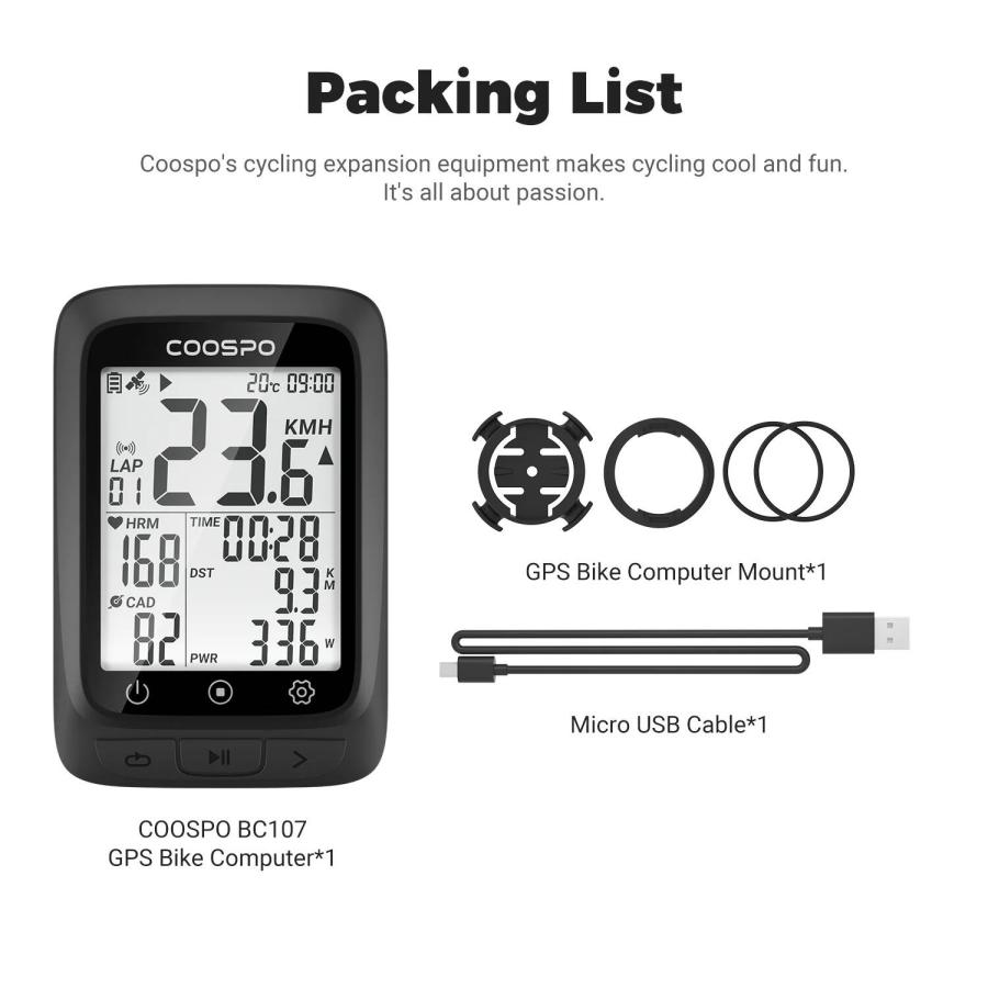 COOSPO BC107 GPS サイクルコンピューター クースポ バイク