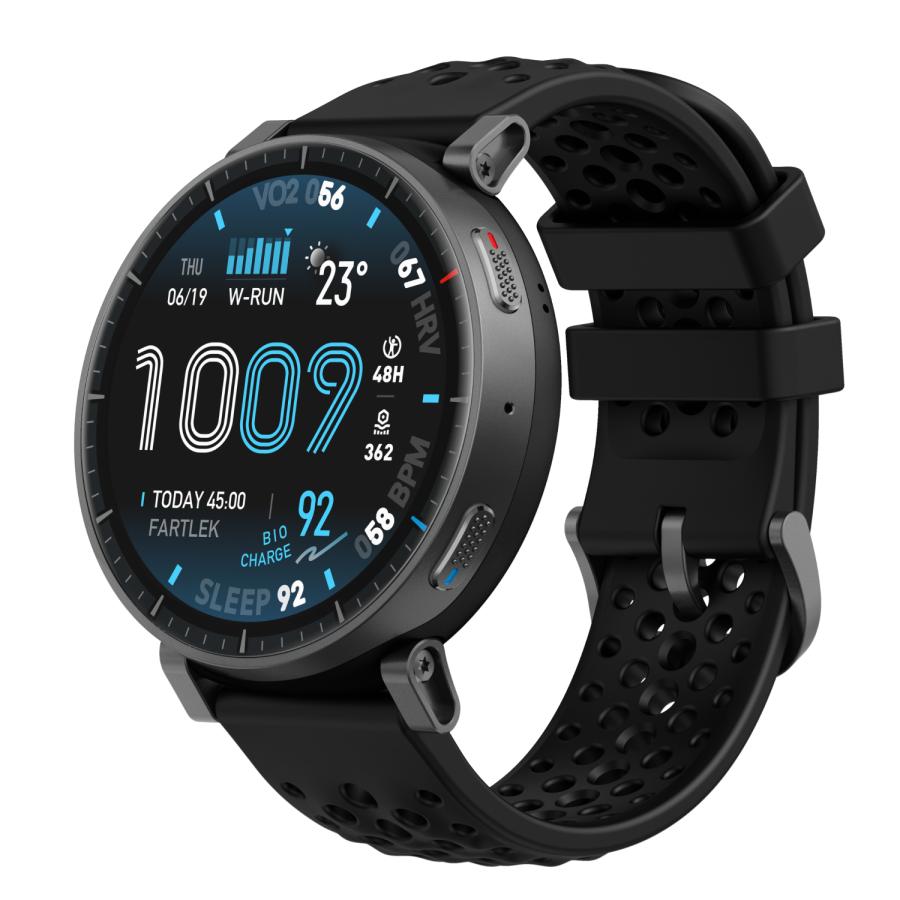 【新品】アマズフィット Amazfit 腕時計 ユニセックス SP170082-C116 アクティブ 3 プレミアム Active 3 Premium 充電式クォーツ ブラックxネイビー デジタル表示 SP170082-C116 ｜ アマズフィット アクティブ 3 プレミアム 充電式