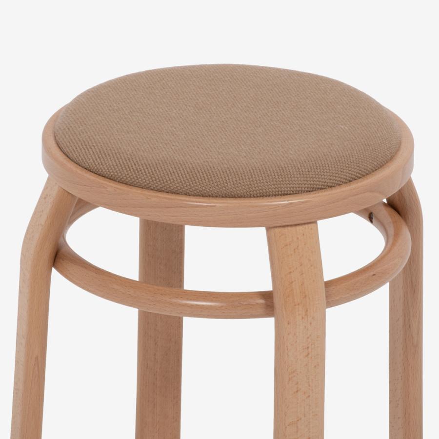 大塚家具 秋田木工 スツール No.201 ブナ材ナチュラル色 張地 布A-11