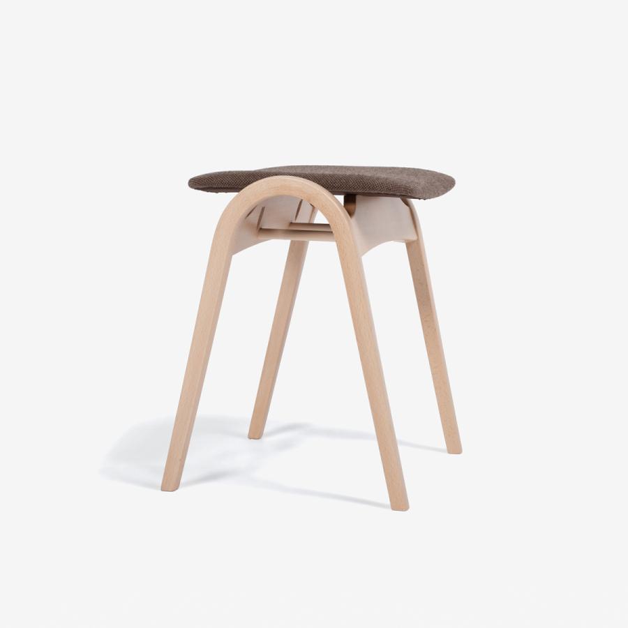 新作登場安い 秋田木工 スツール No.202 ブナ材ナチュラル色 張地 布A