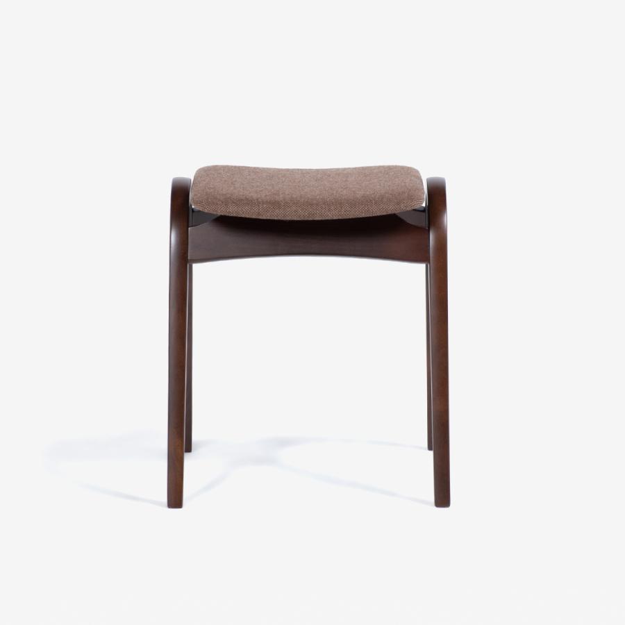 大塚家具 秋田木工 スツール No.202 ブナ材ウォールナット色 張地 布A