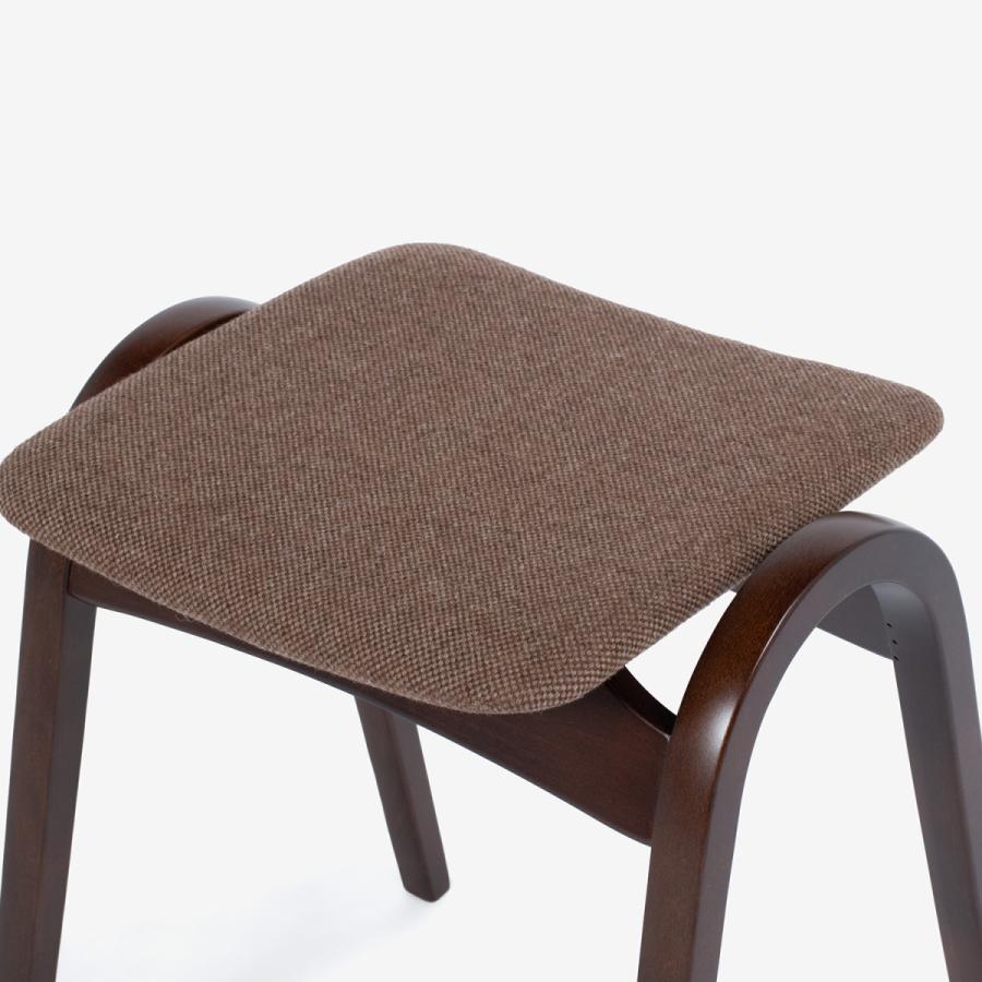 大塚家具 秋田木工 スツール No.202 ブナ材ウォールナット色 張