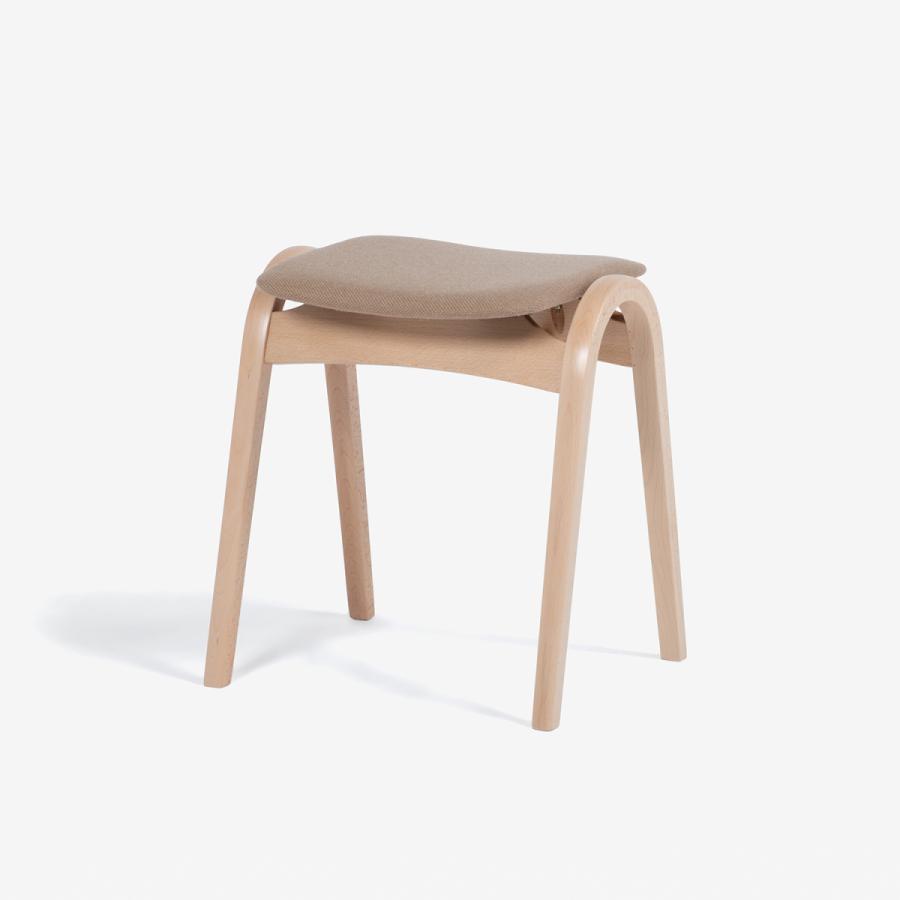 大塚家具 秋田木工 スツール No.202 ブナ材ナチュラル色 張地 布