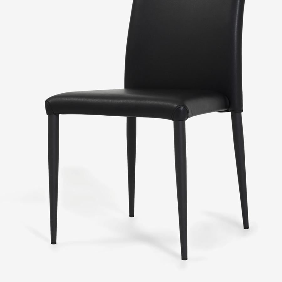 しずく】ダイニングチェア「パシオン」PVC ブラック×2脚 ダイニング