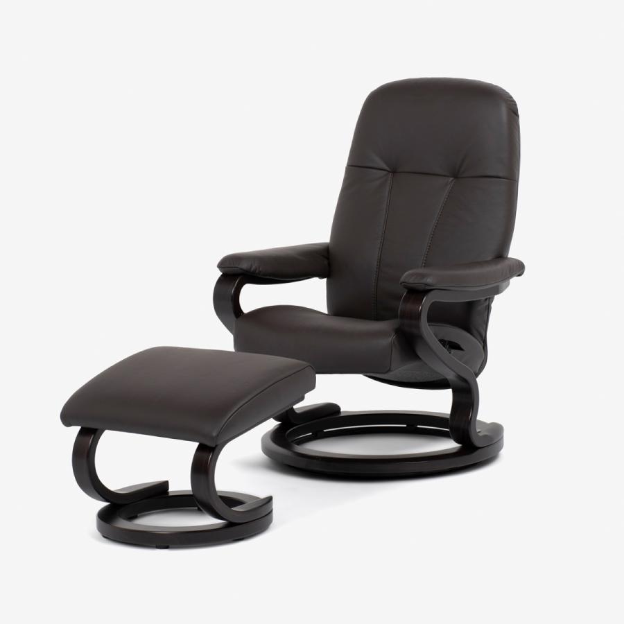 リクライニングチェア　ゼロストレス model.9883 Sサイズ　オットマン付き　革#24ダークブラウン色　大塚家具（IDC OTSUKA）