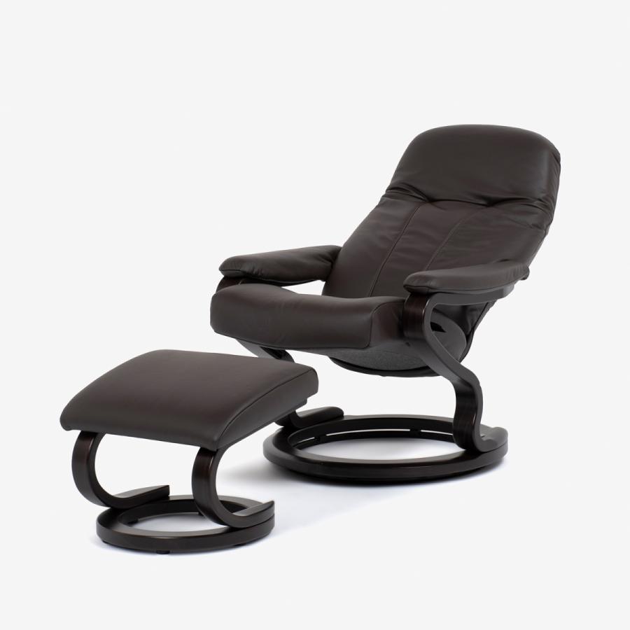リクライニングチェア　ゼロストレス model.9883 Sサイズ　オットマン付き　革#24ダークブラウン色　大塚家具（IDC OTSUKA）_1