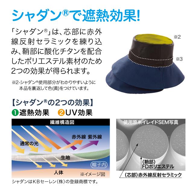 遮熱クールつばリバーシブル帽子  UVカット率99％ UPF50+ 遮熱 日差し 紫外線対策 クール お肌ガード 保護 キシリトール加工 4style 母の日 |  | 02
