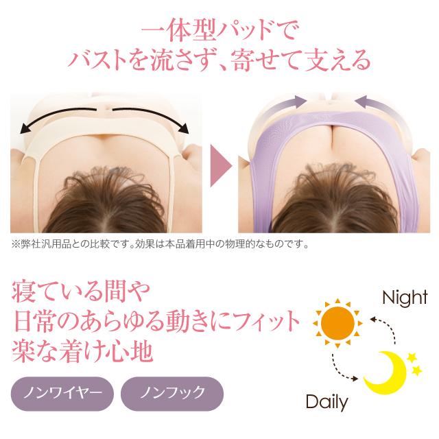磯山さやかプロデュース Fluffyナイトブラ 補整下着 ブラジャー ワキ肉 ハミ肉 段差 シルエットサポート バスト ノンフック ノンワイヤー コラボ 芸能人 母の日 |  | 03