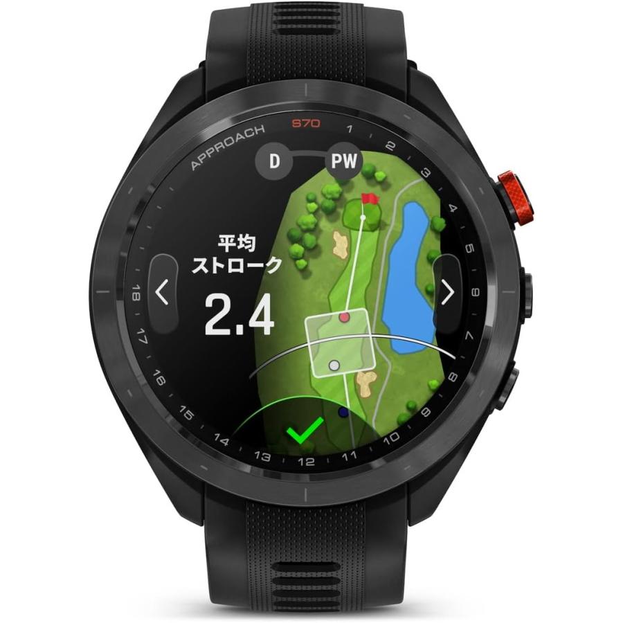 GARMIN（ガーミン） ゴルフ GPS ウォッチ Approach S70 47mm BLACK