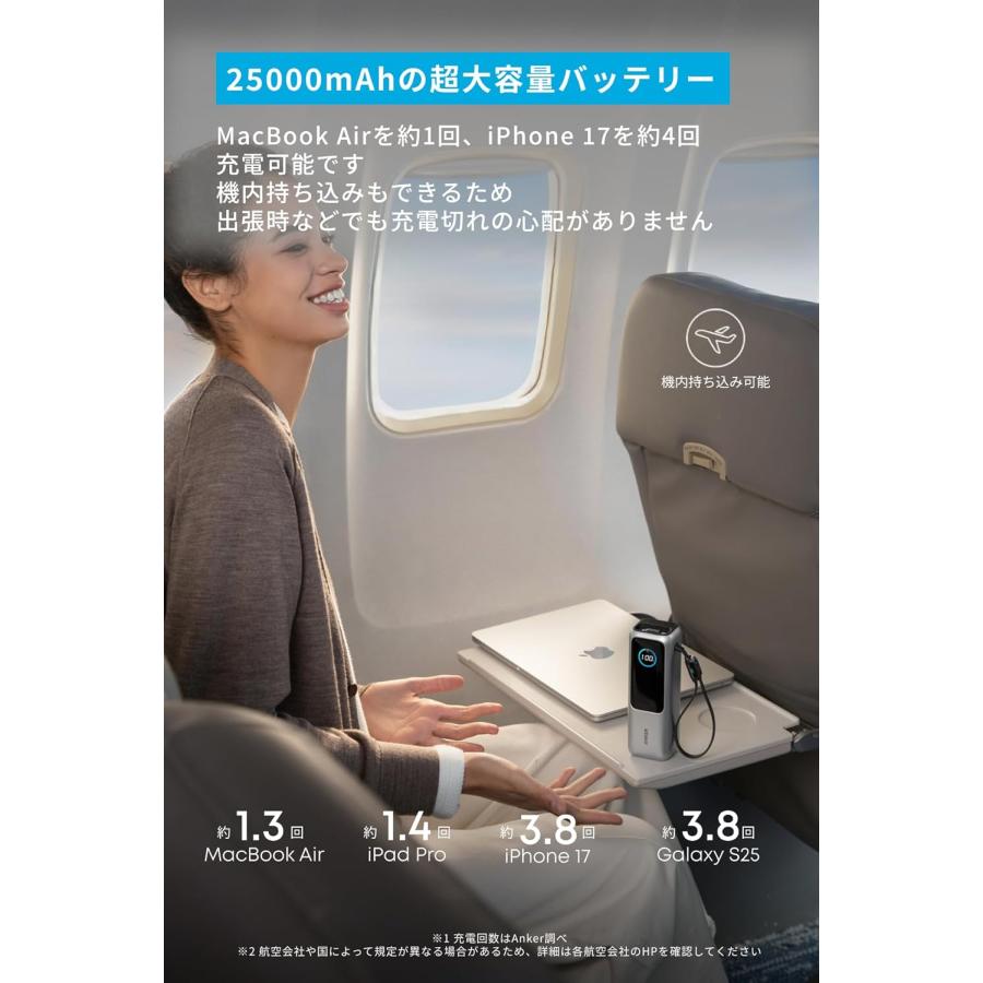 Anker（アンカー） Anker Power Bank (25000mAh, Built-In & 巻取り式