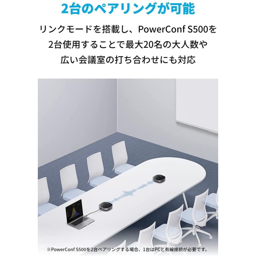 Anker PowerConf S500 会議用マイクスピーカー (ノイズリダクション/ハウリング抑制/高感度マイク スピーカー) スピーカーフォン Bluetooth｜idea-marche｜08