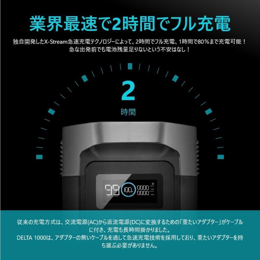 EcoFlow ポータブル電源 DELTA1000 大容量 1008Wh X‐Stream急速充電 