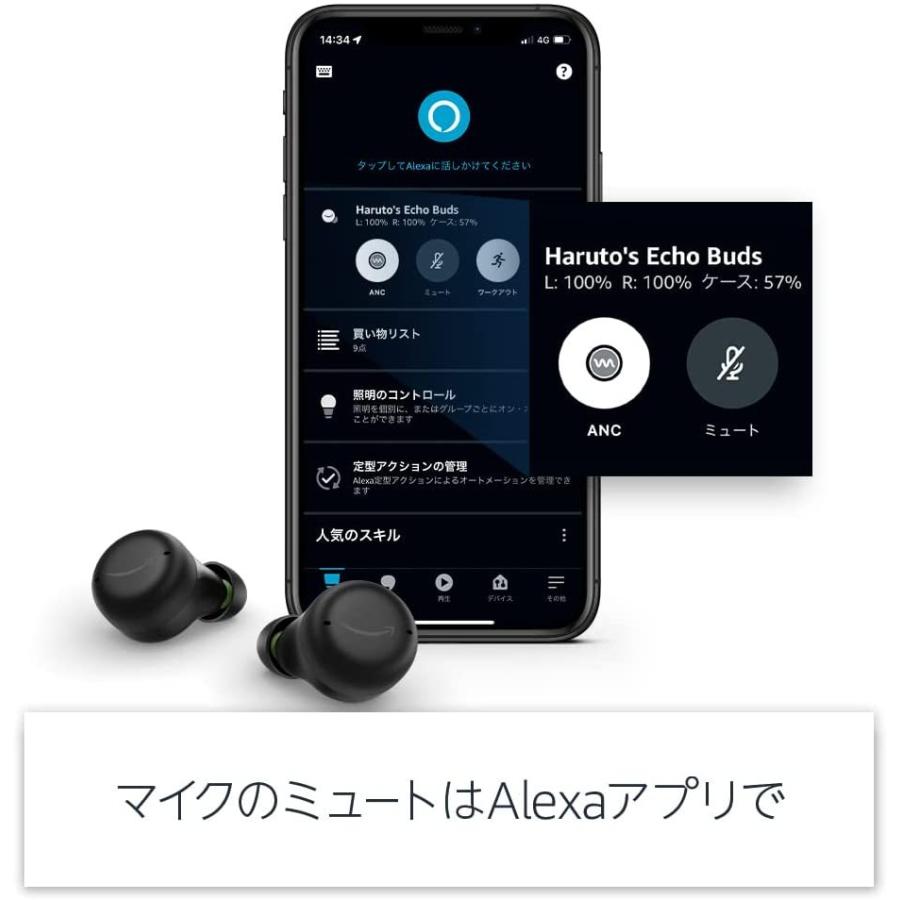 良質イヤホン Echo Buds with (エコーバッズ) アクティブノイズ
