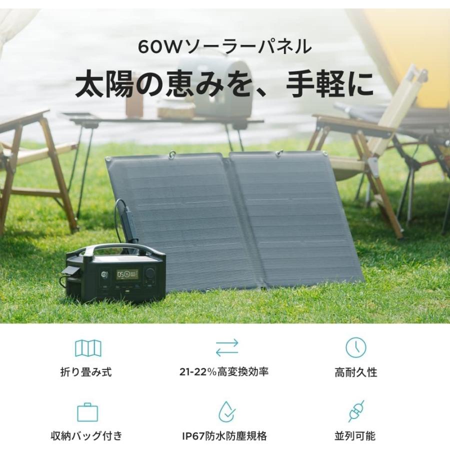 ●新品・未使用●ECOFLOW●SOLAR PANEL●ソーラパネル 60W  ・EFSOLAR60 EcoFlow 60W(Type-c) ソーラーパネル ソーラーチャージャー 太陽光
