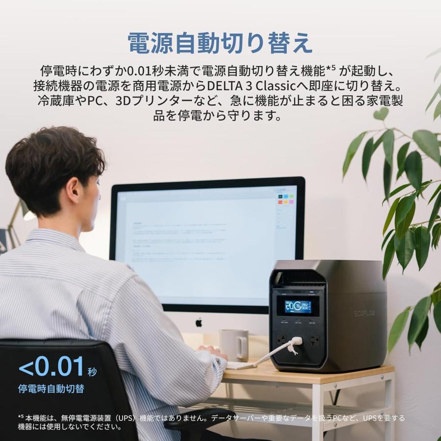 ECOFLOW ポータブル電源 EcoFlow DELTA 3 Classic 1024Wh 定格出力