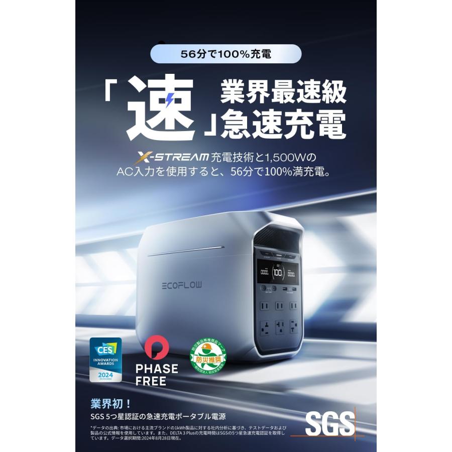 EcoFlow DELTA 3 Plus ポータブル電源 1024Wh : アイディアマルシェ