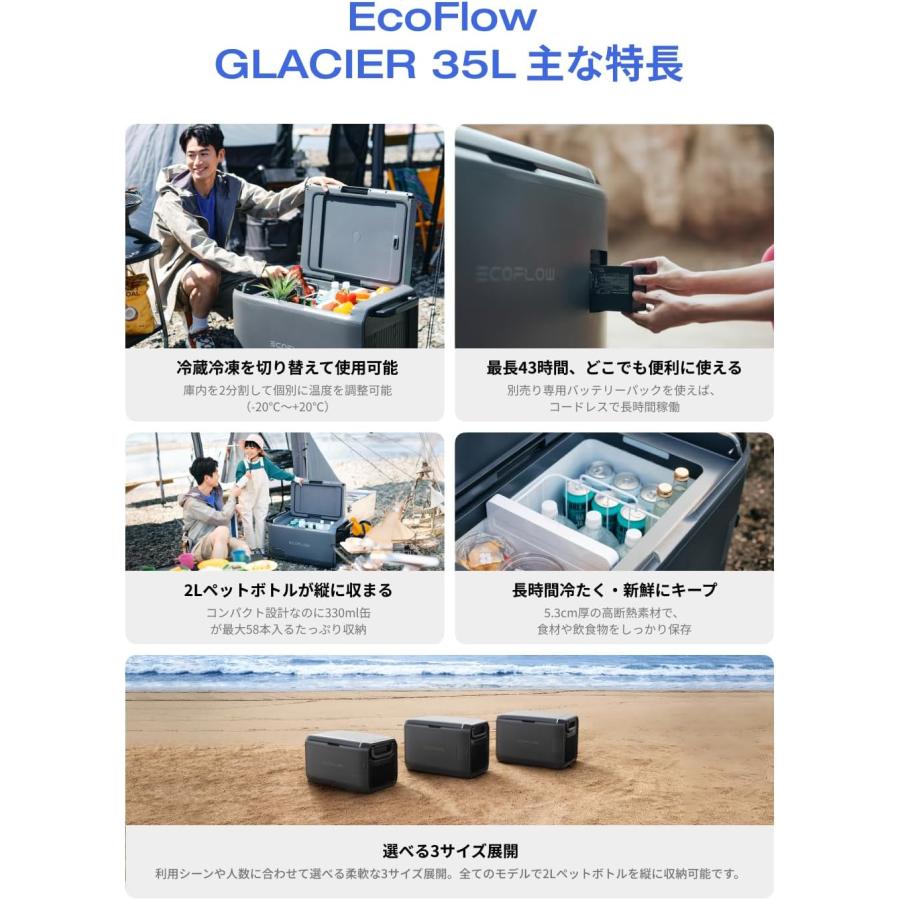 ECOFLOW Ecoflow Glacier Classic 35L ポータブル冷蔵庫 車載冷蔵庫