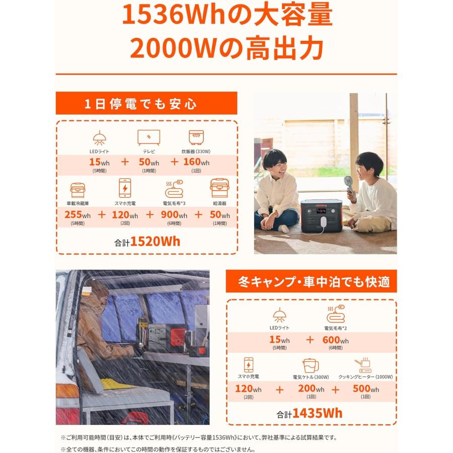 Jackery ジャクリ ポータブル電源 1500 New 1536Wh JE-1500D