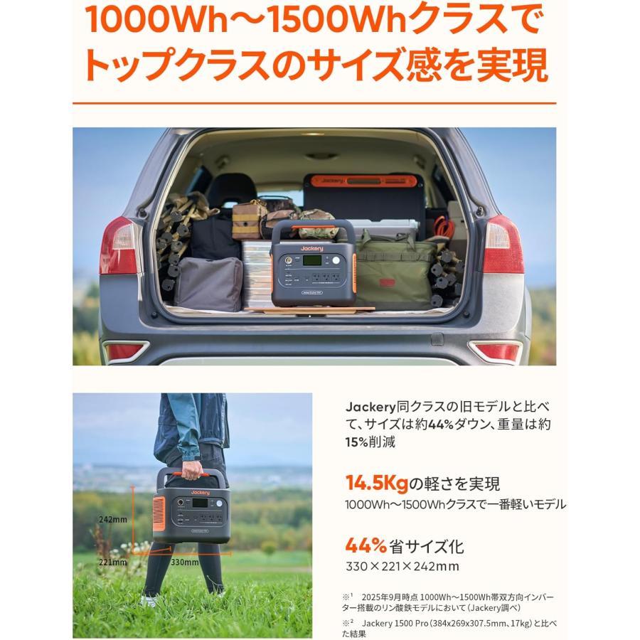 Jackery ジャクリ ポータブル電源 1500 New 1536Wh JE-1500D