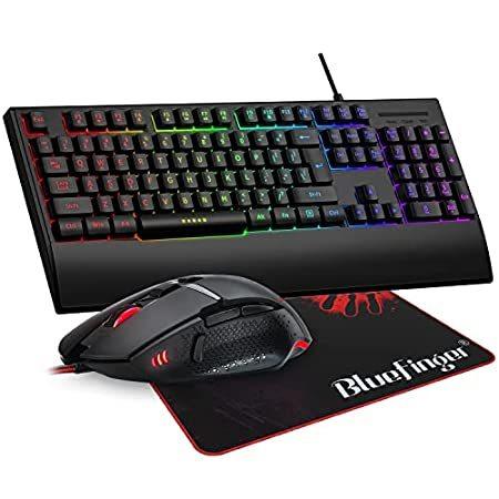 【数量限定】 RGB Combo Mouse and Keyboard Gaming BlueFinger Rainbow Keybo Gaming Backlit その他周辺機器