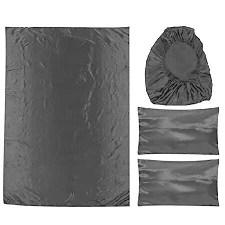 DOITOOL 4pcs Bed Sheet Set Flat Sheet Fiber Fitted Sheet Wrinkle Free Sheets Pillowcases Fiber Bedding Sheet for Home Hotel