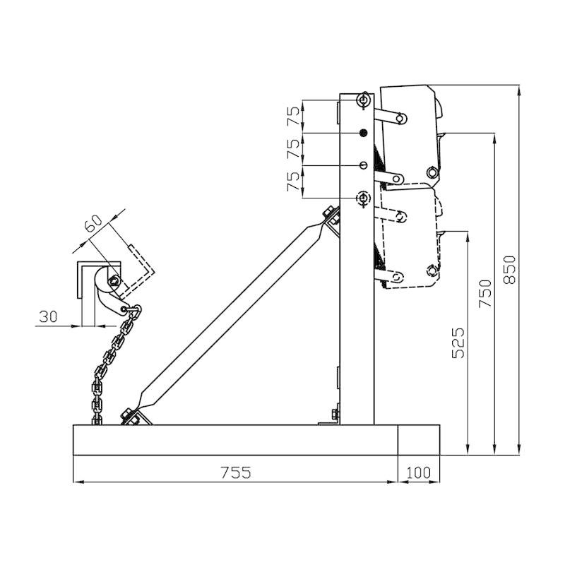 ドラムイーグル ドラムキャッチャー 2本吊タイプ 耐荷重360kg×２ ドラムキャッチリフター DG720A ドラム缶 運搬 リフトの画像