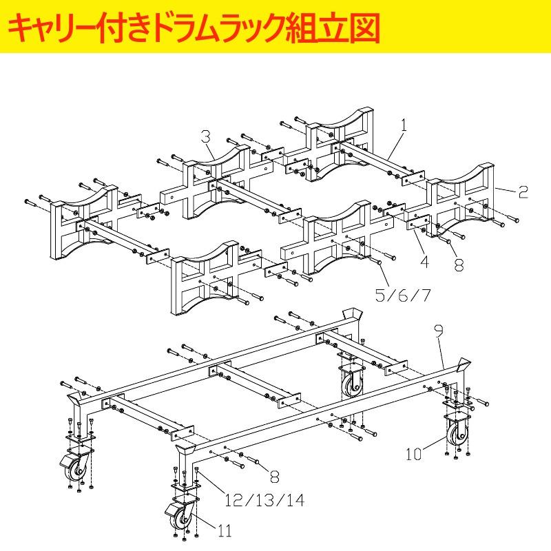 ドラム缶ラック 耐荷重1500kg ドラム缶スタンド キャリー付き ドラム缶ラック 耐荷重1500kg ドラム缶スタンド キャリー付き