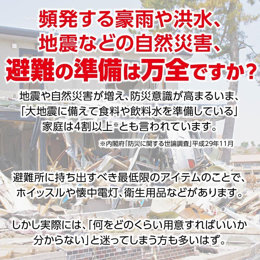 52308 水害対策セット15点 防災用品 避難セット 緊急避難 リュック 不織布マスク入り オフィス 自宅の備え |  | 02