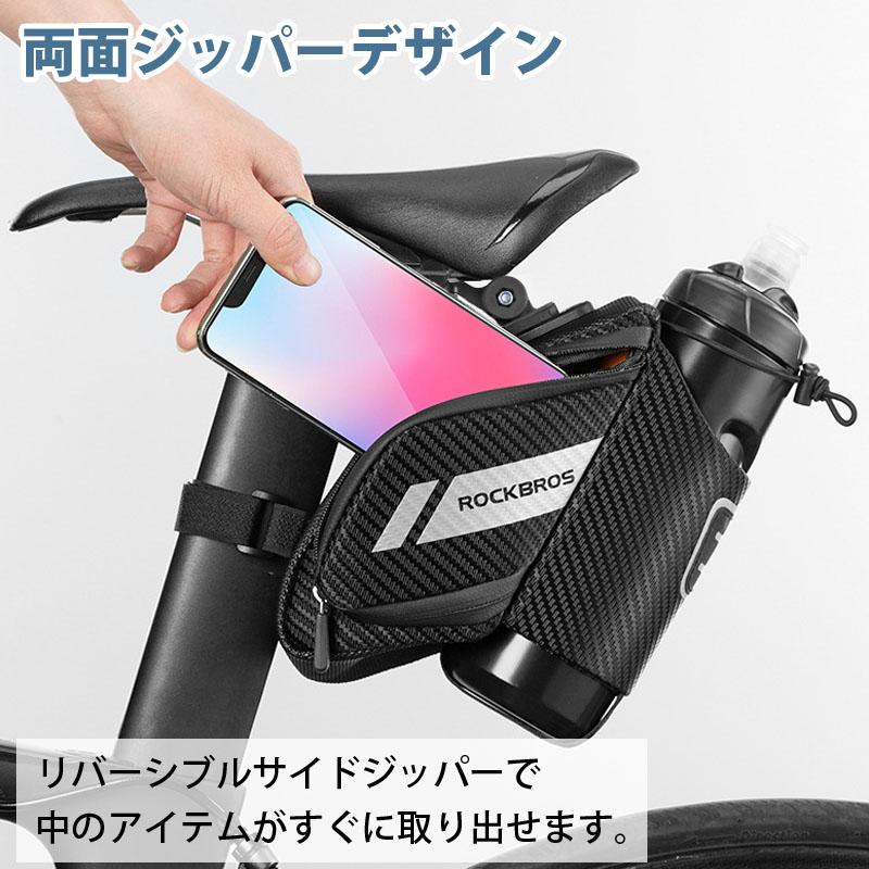 ROCKBROS(ロックブロス)ボトルホルダー付きサドルバッグ サイクリングバッグ 収納ポケット付き 簡単取り付け C32BK 日常防水 |  | 02