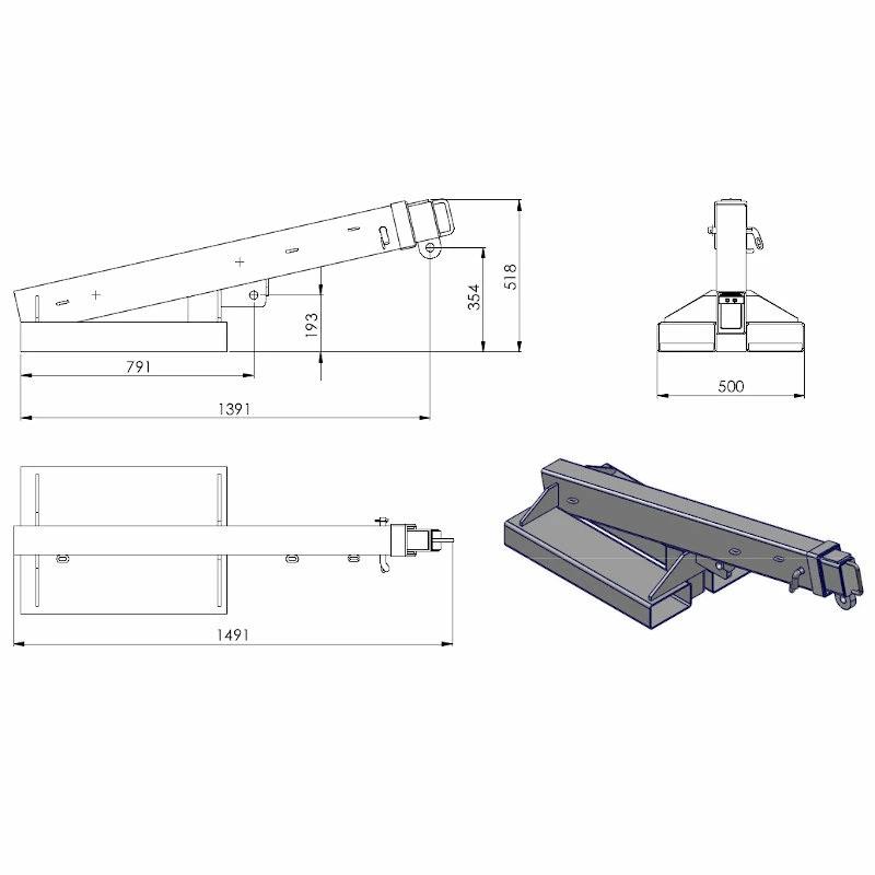 フォークリフト用吊りフック FJA350 最大荷重3.5トン 角度調整不要 3段階調整伸縮自在 フォークリフトアタッチメント |  | 04