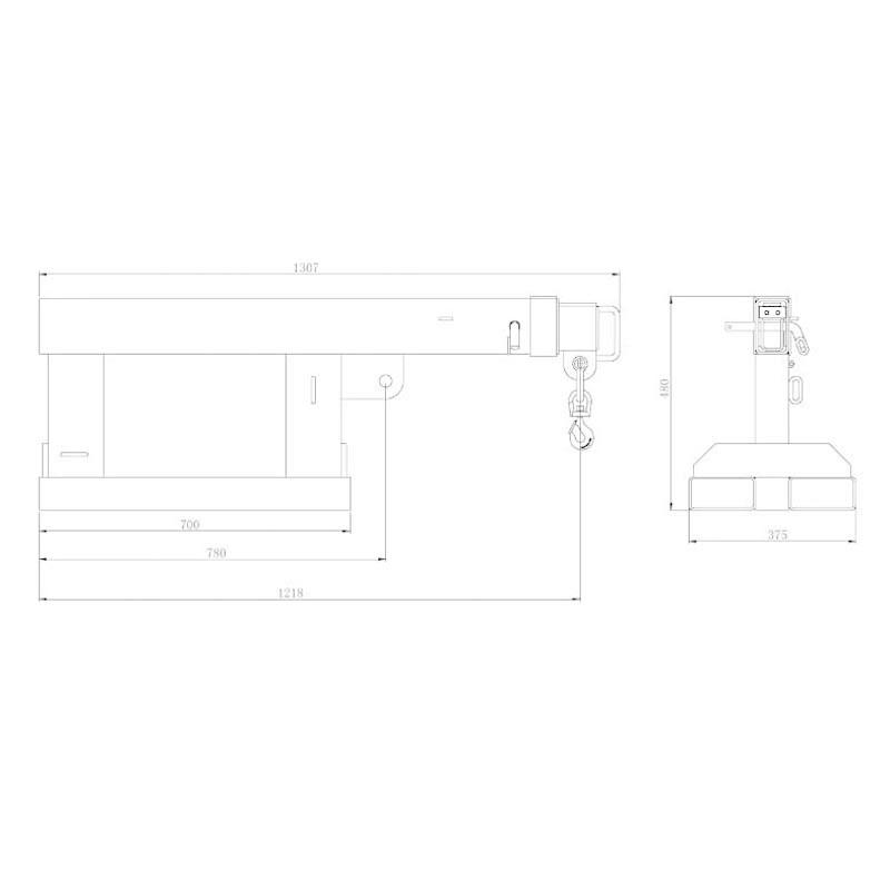 フォークリフト用吊りフック 伸縮自在 フォークリフト アタッチメント 最大荷重2.5トン FJS25 フォークリフト吊フック |  | 07