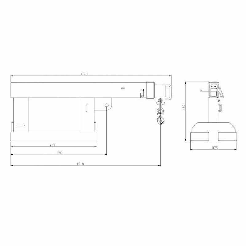 フォークリフト用吊りフック 最大荷重5t 角度調整不要・3段階調整伸縮自在 フォークリフト アタッチメント FJS5 |  | 07