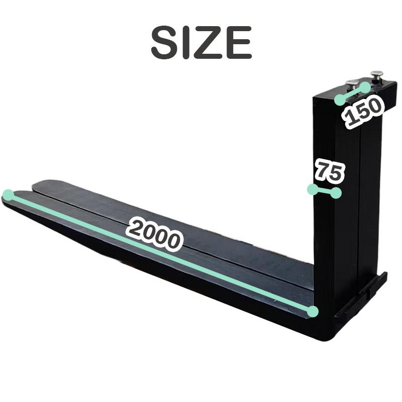 フォークリフト用フォーク 標準フォーク 2本セット 長さ約2000mm 幅約150mm 厚さ約75mm 7Tフォークリフト用 黒 fork7T-2000 |  | 01