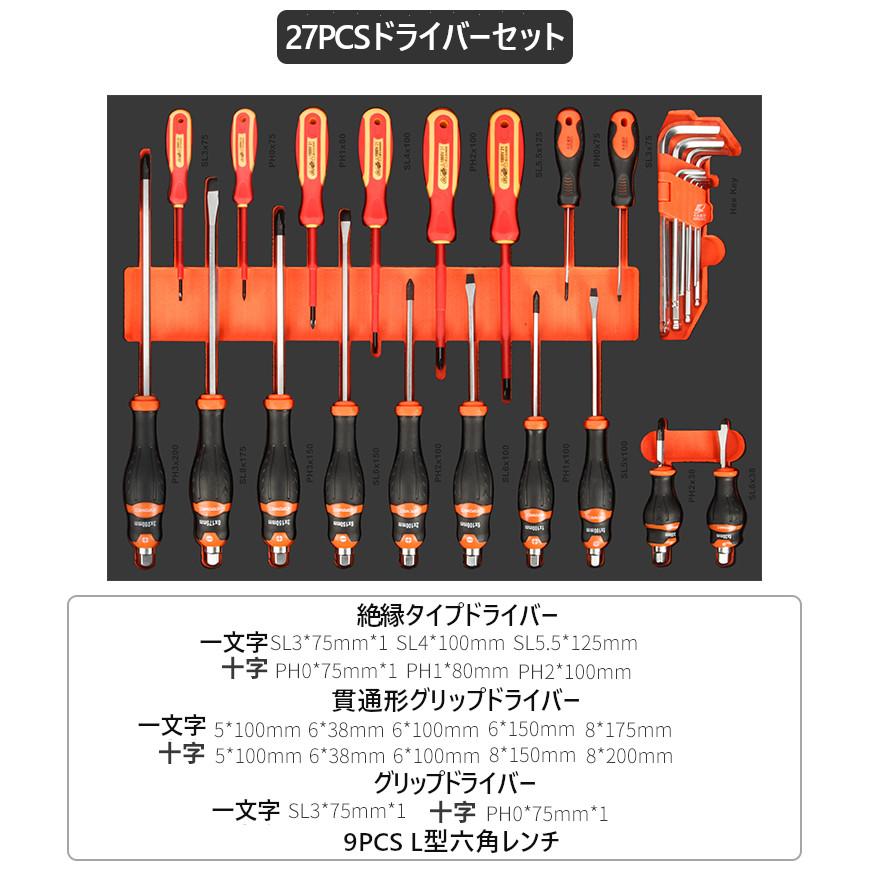 155点ツールセット ツールカート 7段キャビネットタイプ 工具箱 155点ツールセット ツールカート 7段キャビネットタイプ 工具箱