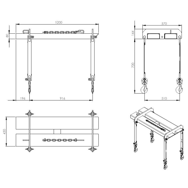 フォークリフト用吊りフック バッテリー交換用吊り金具 SBJ6 最大荷重2000KG 重量64KG | フォークリフトアタッチメント |  | 06