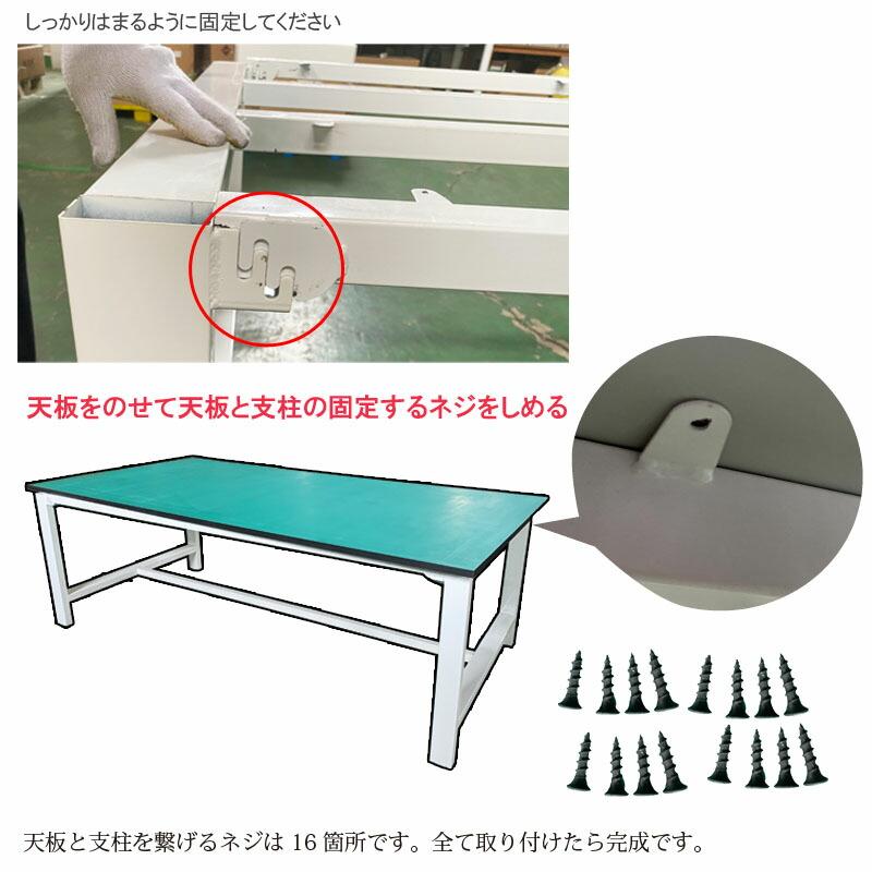 中量作業台 W1400xD750xH740mm 耐荷重800kg 大型 事務机 デスク 検品台