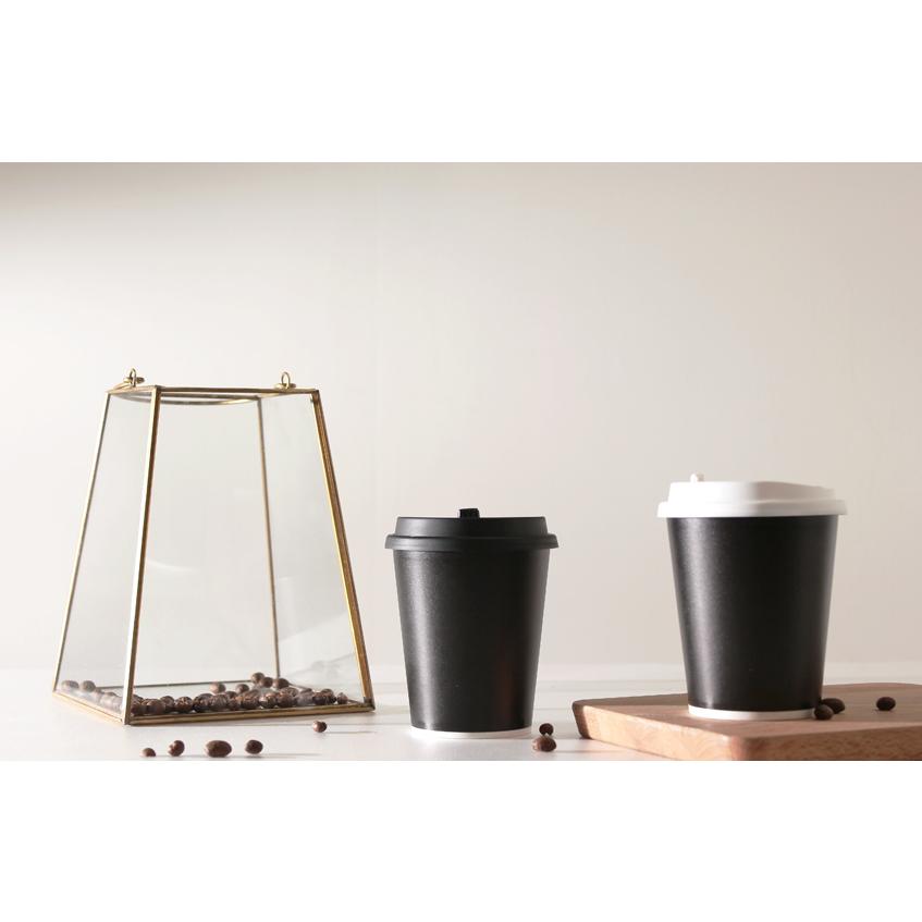 CA12105【Hot\u0026Cold対応 紙コップ -黒 12oz/360ml】口径80mm PE両面コーティング 1箱1000個/1袋50個の画像