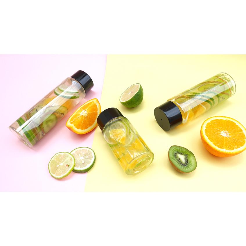 CS48016【PET ドリンクボトル -透明 450ml】1箱98組 ※セットのフタ：黒の画像