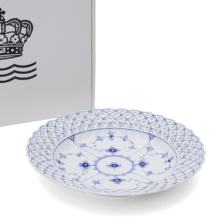 未使用 箱入り⭐︎ブルーフルーテッド フルレース オープンワーク 25cmプレート 未使用 箱入り⭐︎ブルーフルーテッド フルレース オープンワーク 25cm