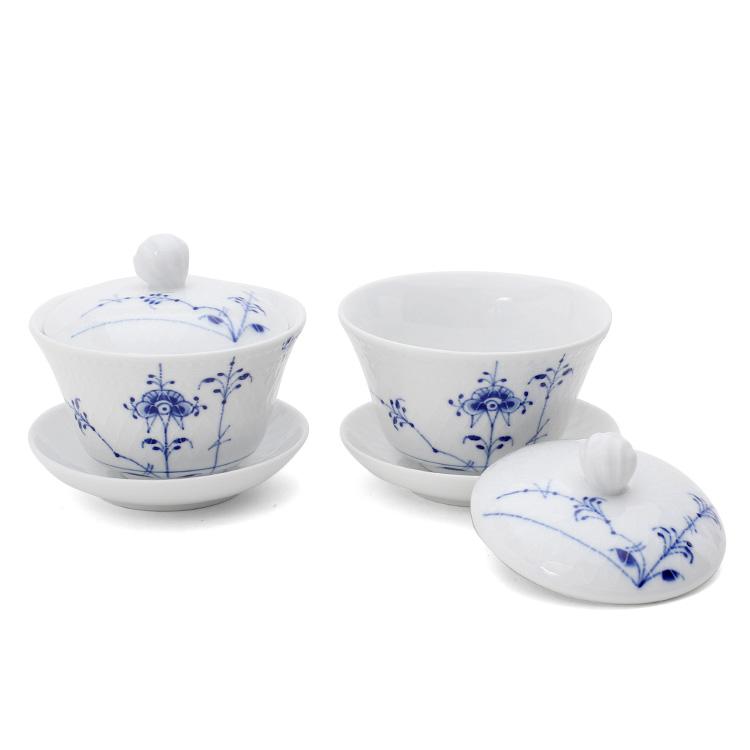 ロイヤルコペンハーゲン 2500 ブルーパルメッテ 062 蓋つき カップ＆ソーサー ペア 210ml Royal Copenhagen Blue Palmette ギフト 結婚祝い 贈り物 爆買の画像