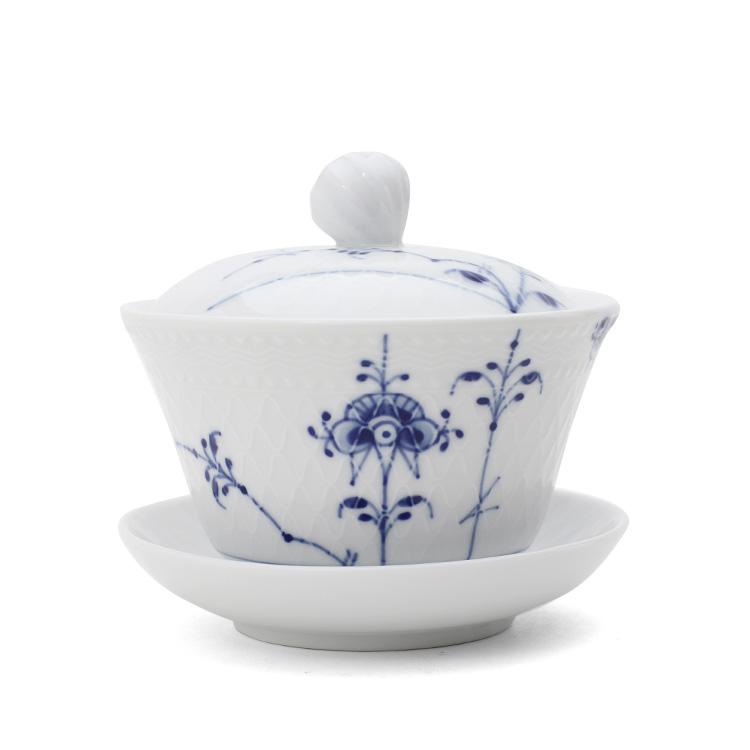 ロイヤルコペンハーゲン 2500 ブルーパルメッテ 062 蓋つき カップ＆ソーサー ペア 210ml Royal Copenhagen Blue Palmette ギフト 結婚祝い 贈り物 爆買の画像