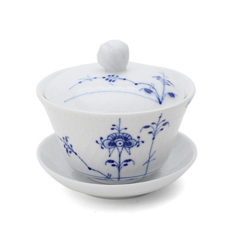 ロイヤルコペンハーゲン 2500 ブルーパルメッテ 062 蓋つき カップ＆ソーサー ペア 210ml Royal Copenhagen Blue Palmette ギフト 結婚祝い 贈り物 爆買の画像