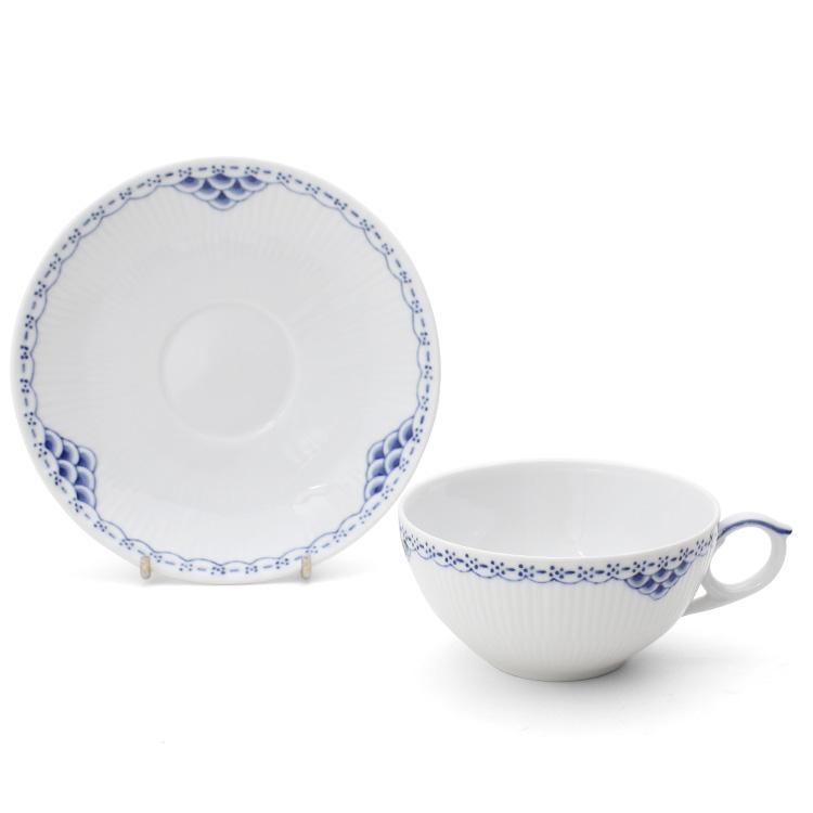 ロイヤルコペンハーゲン プリンセスブルー 蓋付きスープカップ＆ソーサー2客 ROYAL COPENHAGEN（ロイヤルコペンハーゲン） 104 プリンセス 080