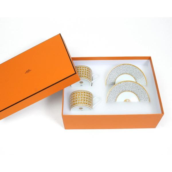 エルメス　モザイク　ティーカップandソーサー エルメス モザイク ティーカップ＆ソーサー ペア 160ml HERMES