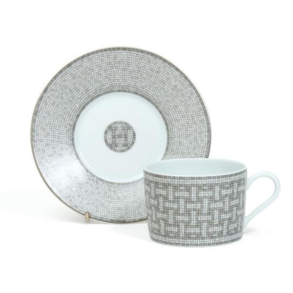 m*様 新品 2枚 HERMES エルメス〈モザイク24〉プラチナ シリアルプレ m*様