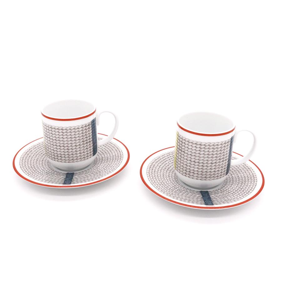 箱だけ難あり エルメス トレサージュ・エケストル コーヒーカップ＆ソーサー 100ml ペア HERMES Tressages questres | HERMES | 01