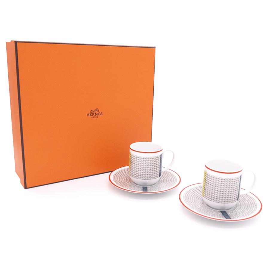 箱だけ難あり エルメス トレサージュ・エケストル コーヒーカップ＆ソーサー 100ml ペア HERMES Tressages questres | HERMES | 09