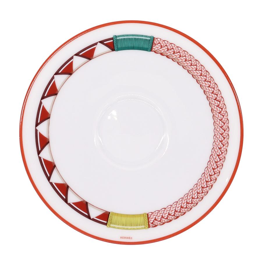 エルメス トレサージュ・エケストル ティーカップ＆ソーサー 200ml ペア HERMES 食器 セット ギフト 結婚祝い プレゼント 贈り物 食器セット ギフトセット 爆買の画像