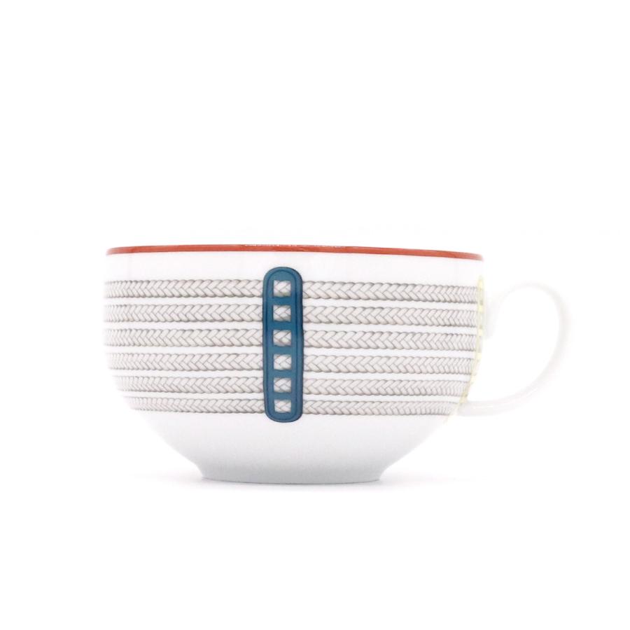 エルメス トレサージュ・エケストル モーニングカップ＆ソーサー 350ml ペア HERMES 食器 セット ギフト 結婚祝い プレゼント 贈り物 食器セット ギフトセットの画像